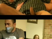 Duo Duct Tape Session - Mutual Masturbation Over Skype