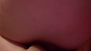 Riding big dildo 