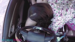 Asian Teen Gives A Blowjob In The Car - จอดรถดูดควยข้างถนน