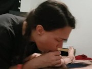 She wakes me up with a handjob blowjob and sockjob 10/16