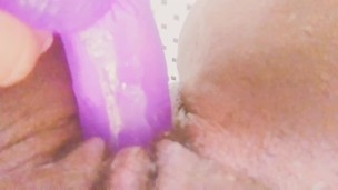 Juicy pussy dildo fuck til cum