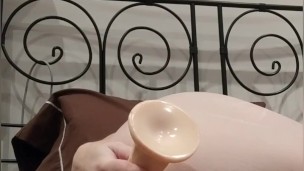 FILLED: Button takes a dildo up her ass and gets herself off (Hot AF)