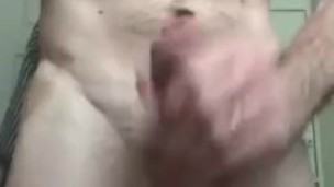 Nude masturbation in the bathroom - stood at the sink. Big cumshot
