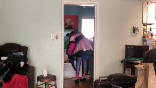 Good sissy maid doing the chores while mistress is out and about 