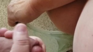 Huge Cum in Panties then Pull Up and Wear Them