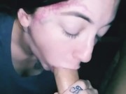 ORAL CREAMPIE Hot wife slobbering deepthroat on my big dick 8/16