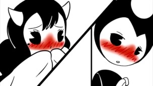 Bendy en "Enamorados" con Boris y Alice Angel - Comic animado
