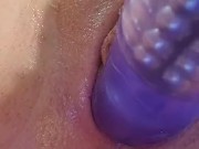 Oiled pussy, cumming on my toy talking 8/16