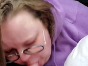 Bbw milf glasses blowjob to neighbors teen stepson in my car cum all over 7/16