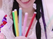 Petite  Stuffing Her Pink Tight Pussy With Markers til Cum Hard♥ 16/16