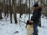 Кончил в рот после минета в зимнем лесу! - Screenshot 10 of 16 - Cum Mouth