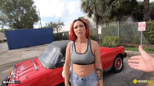 Roadside - Tattoo Redhead Fucks To Get Her Classic Car Fixed