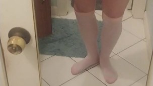 Femboy mirror jizz with bad dragon lizard ass~