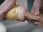 Big white dick penetrating fleshlight and thick cum 10/16