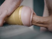 Big white dick penetrating fleshlight and thick cum 14/16