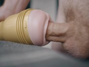 Big white dick penetrating fleshlight and thick cum 3/16