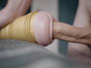Big white dick penetrating fleshlight and thick cum 8/16