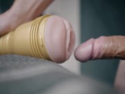 Big white dick penetrating fleshlight and thick cum 9/16