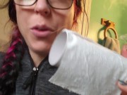 Pissing Onto A Toilet Tube 2/16