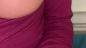 Playing with my perky round tits 