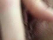 Little slut playing with her pussy