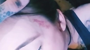 Super hot sloppy deepthroat from blue eyed wife