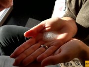 MILF sucks big cock close up and swallows it all, then oral creampie 