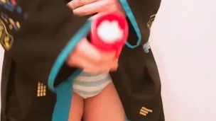 Trans sissy crossdresser as miku and cums multiple times with onahole