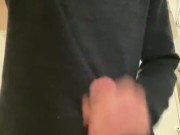 Cumming into the bathroom sink while family in other room!
