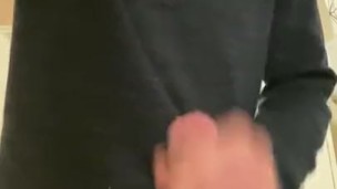 Cumming into the bathroom sink while family in other room!