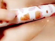 Titty fuck with vibrator for daddy’s cum ❤️