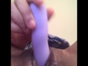 Girl uses toy on wet pussy 