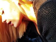 This blonde sucked me hard until I'd cumed on her face