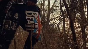 Punk guy plays with his Penis in the woods