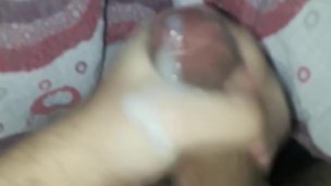 Dick with tight foreskin cumming a lot
