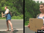 Voluptuous lesbian picks up sexy hitch hiker and fucks her 3/16