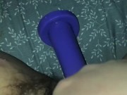 Playing with my new dildo while boyfriend watches