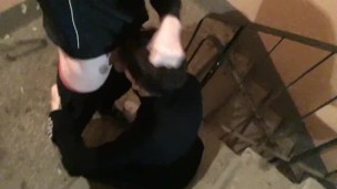 Suck to chav outside 