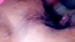 Using my brush to masturbate 