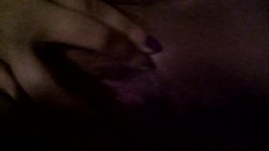 Rubbing my soaked sticky pussy and sensitive clit is making me moan softly