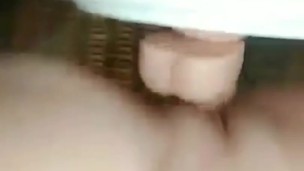 19 year old girlfriend tries big dildo in her tight pussy