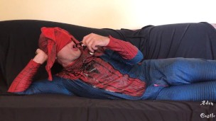 Spidey Spits & Gags On Dildo Tease & Denial JOI