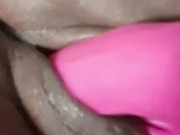 Fat Ebony Pussy Squirts from Toy