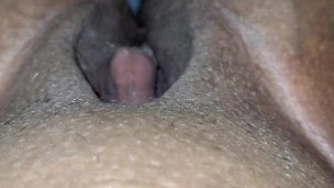 Ebony bbw creams on dick, gets doggystyle creampie from bhm