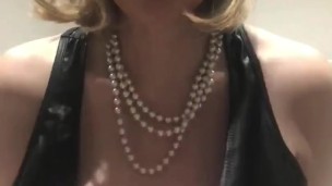 Annabel's PVC zip dress big boob squeeze