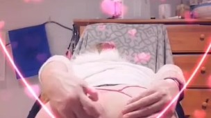 Sexy Blonde Trap Trans Crossdresser Teen Fucks Ass Huge Dildo In Lingerie 