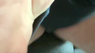FTM masturbation with vibrator on big clit til cum shot/licking cum off