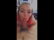 POV white girl gives deepthroat blowjob! Cum for me daddy! 11/16