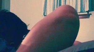 Big booty girl gets pussy licked by trans guy, moaning and cumming 