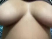 Playing with my big natural tits 